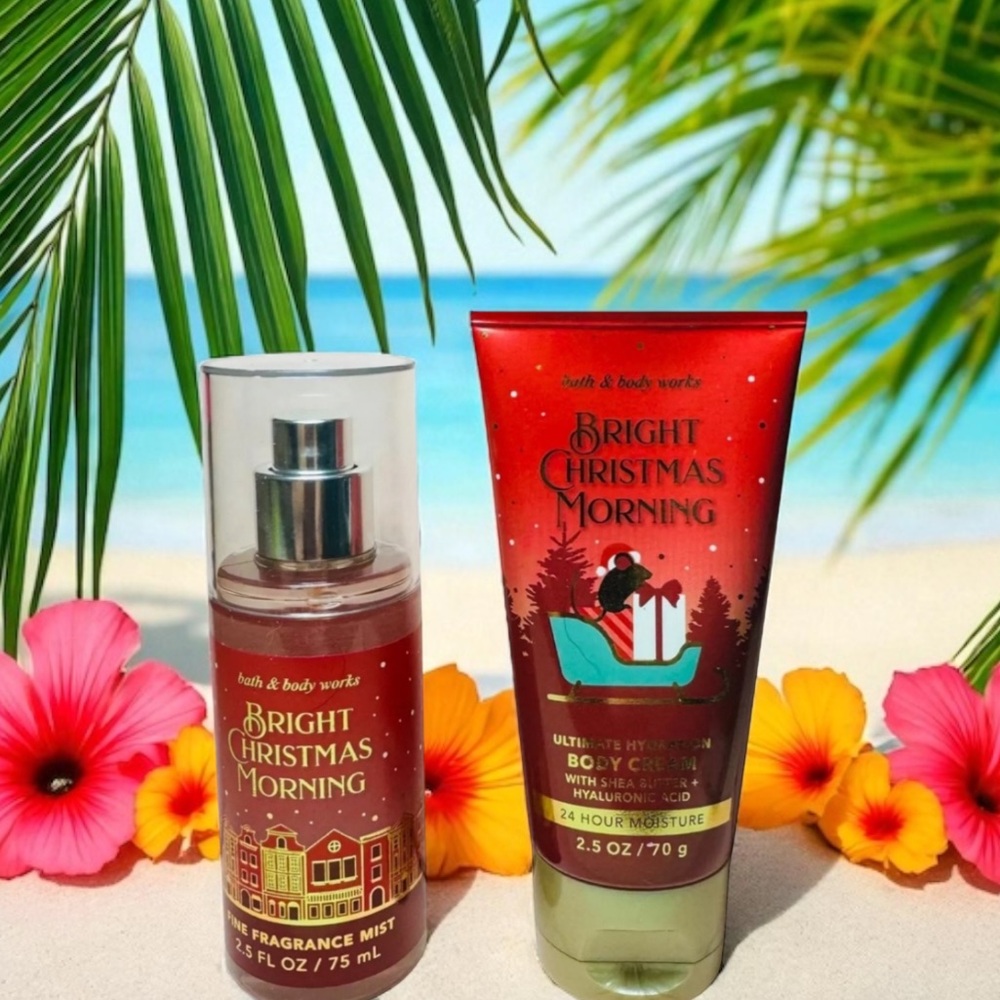 New! BATH & BODY WORKS Bright Christmas Morning Fragrance Mist and Body Cream